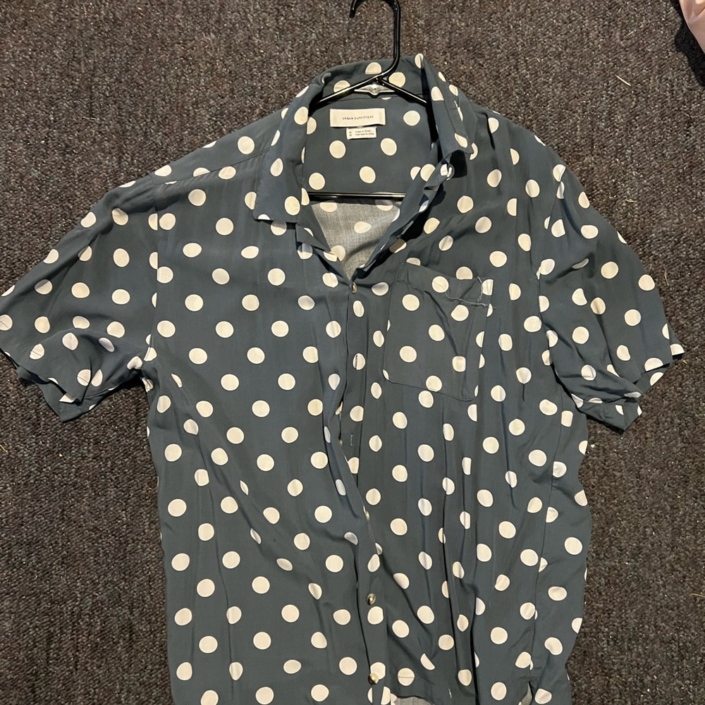Urban Outfitters Green Polka Dot Casual Shirt